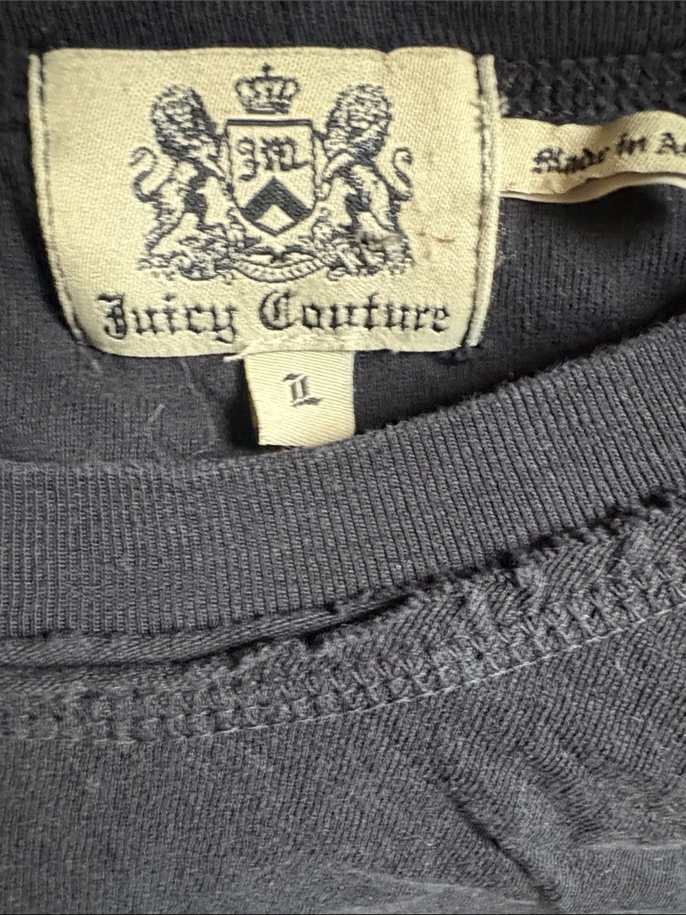 Juicy Couture Black Long Sleeve Crewneck Tee - - Picture 3 of 4